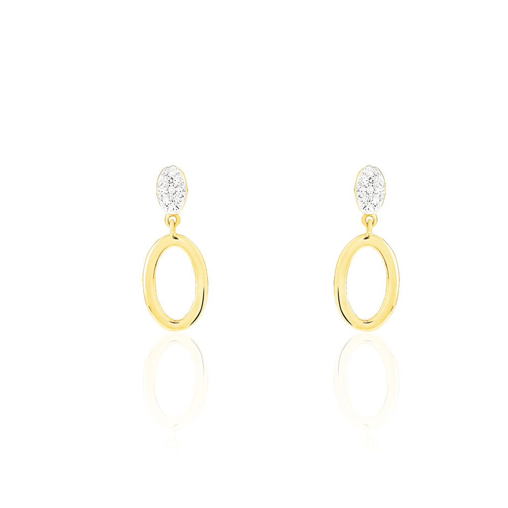 Boucles D'oreilles Pendantes Tatiana Or Jaune Diamant - Pendantes Femme | Marc Orian