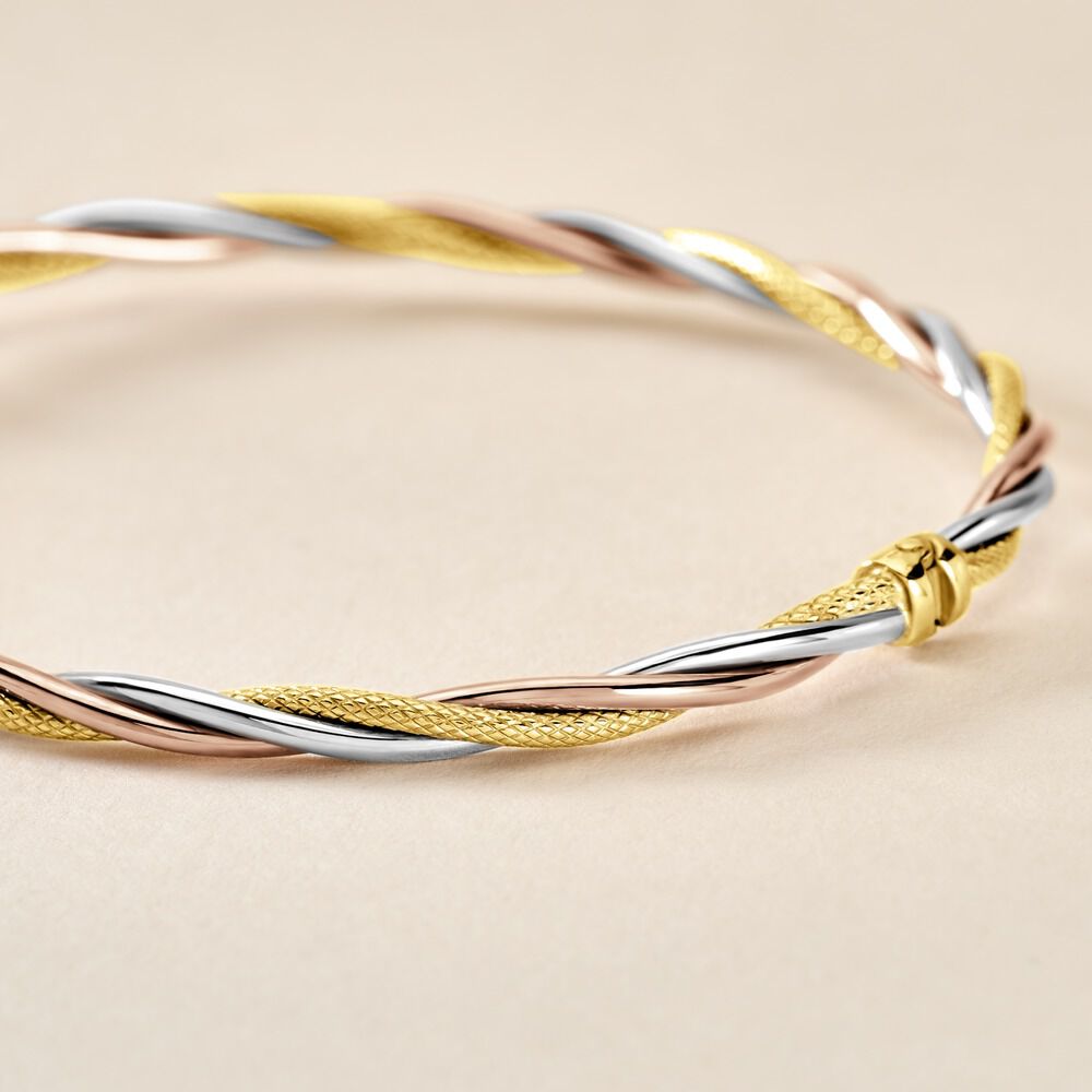 Bracelet Jonc Anaisaae Torsade Or Tricolore - Bracelets joncs Femme | Marc Orian