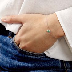 Bracelet Juliettina Or Blanc Emeraude Et Diamant - Bracelets chaînes Femme | Marc Orian