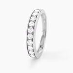 Demi-alliance Or Blanc  Valentine Diamant Synthetique - Alliances avec pierres Femme | Marc Orian