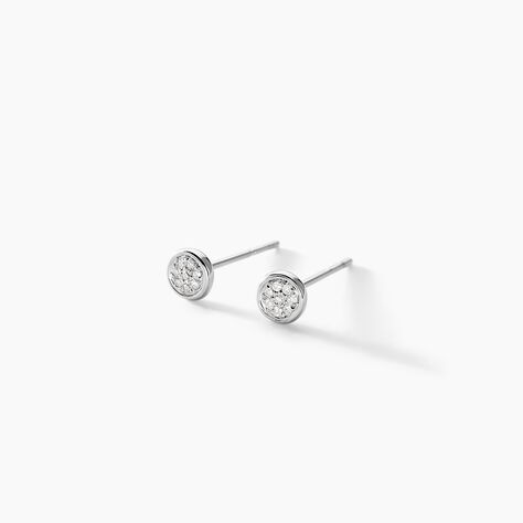 Boucles D'oreilles Puces Violanda Or Blanc Diamant - Boucles d'oreilles pierres précieuses Femme | Marc Orian
