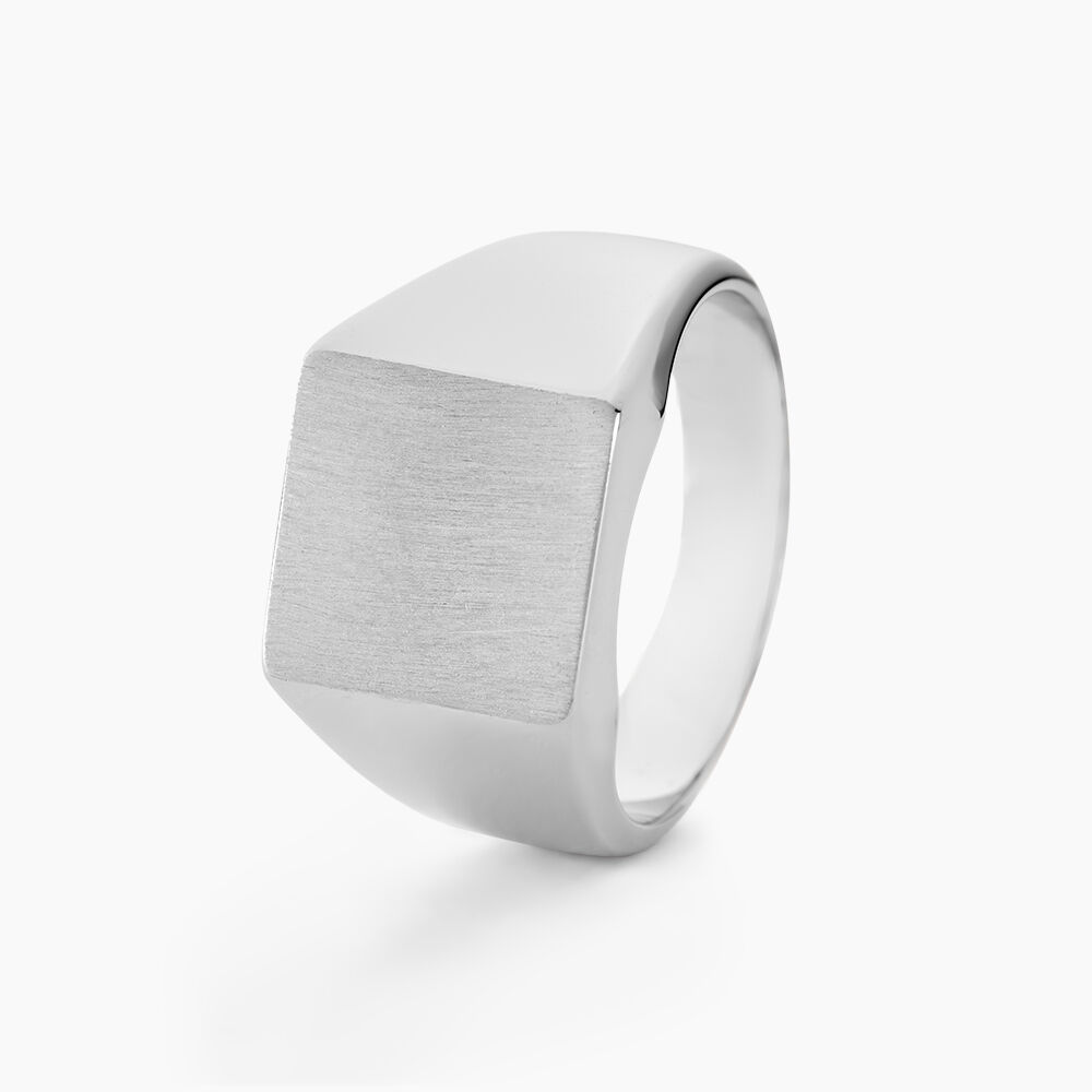 Chevalière Gaspare Argent Blanc - Bijoux personnalisés Homme | Marc Orian