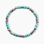 Bracelet Naturel Autres Tricolore Turquoise H&eacute;matite Jaspe Africain - Bracelets cha&icirc;nes Homme | Marc Orian
