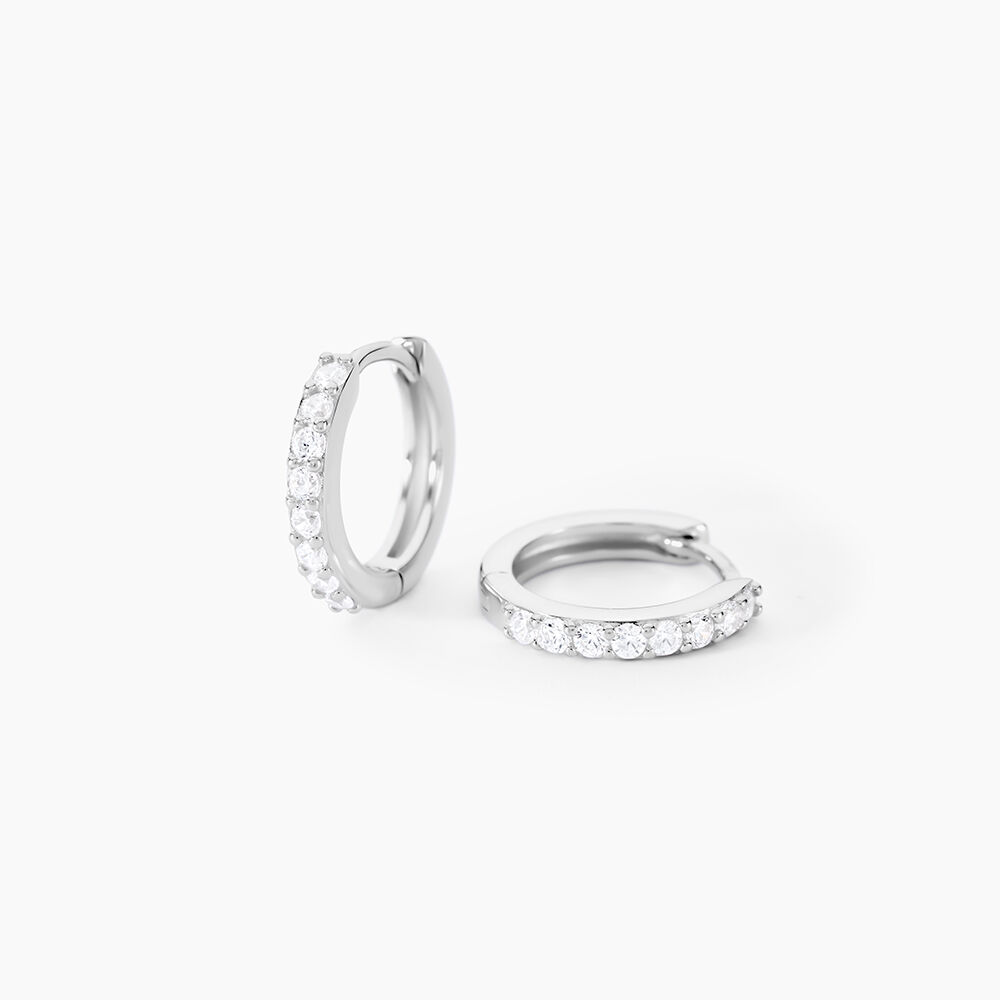 Créoles Jussi Argent Blanc Oxyde De Zirconium - Créoles Femme | Marc Orian