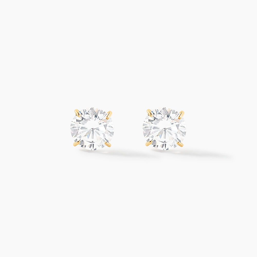 Boucles D'oreilles Puces Or Jaune Katherina Oxyde De Zirconium - Puces Femme | Marc Orian