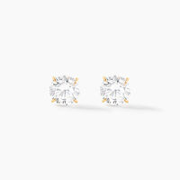 Boucles D'oreilles Puces Or Jaune Katherina Oxyde De Zirconium