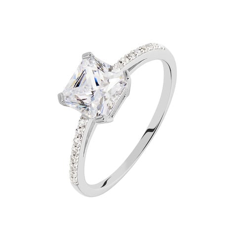 Bague Beline Or Blanc Oxyde De Zirconium - Solitaires Femme | Marc Orian