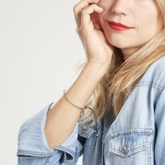 Bracelet Jonc Gina Argent Blanc - Bracelets cordons Femme | Marc Orian