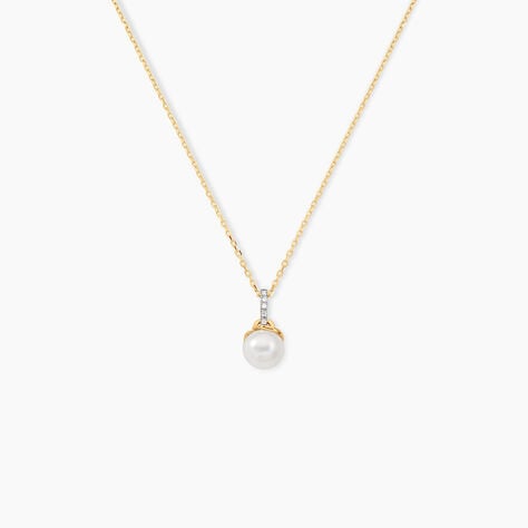 Collier Delight Or Jaune Perle De Culture Oxyde De Zirconium - Colliers avec pierres Femme | Marc Orian