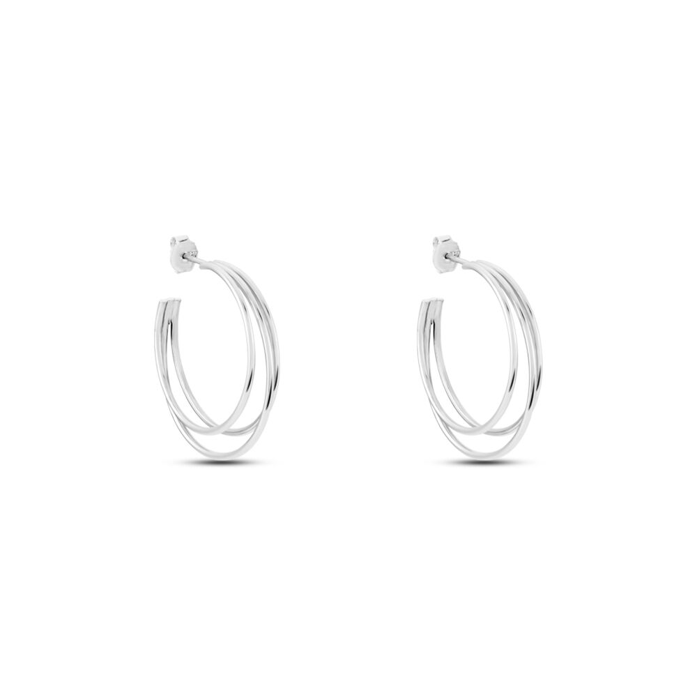 Créoles Argent Blanc Jukka - Créoles Femme | Marc Orian