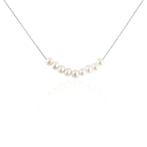 Collier Geraldina Argent Blanc Perle De Culture - Colliers avec pierres Femme | Marc Orian