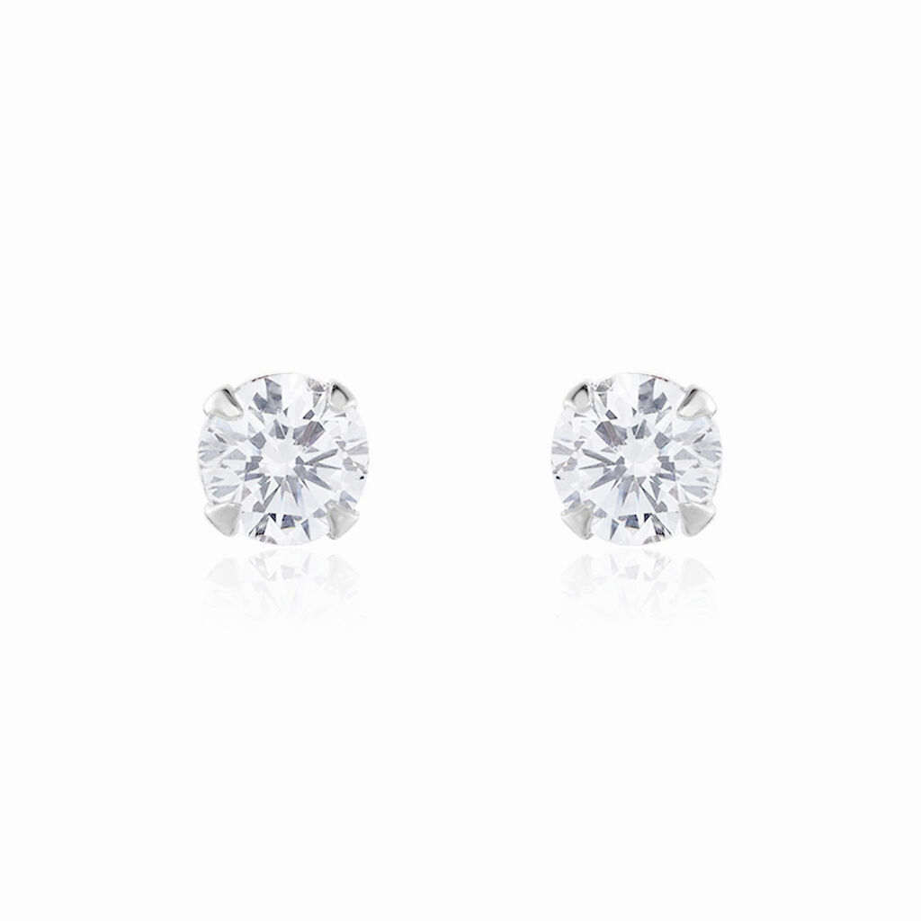 Boucles D'oreilles Puces Laena Argent Blanc Oxyde De Zirconium - Clous d'oreilles Femme | Marc Orian