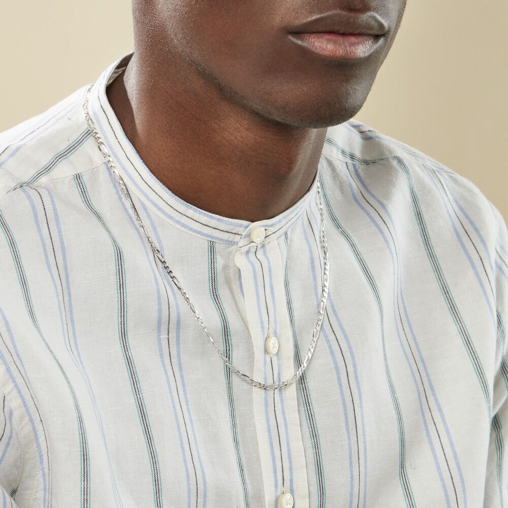 Collier Vivian Argent Blanc - Chaines Homme | Marc Orian