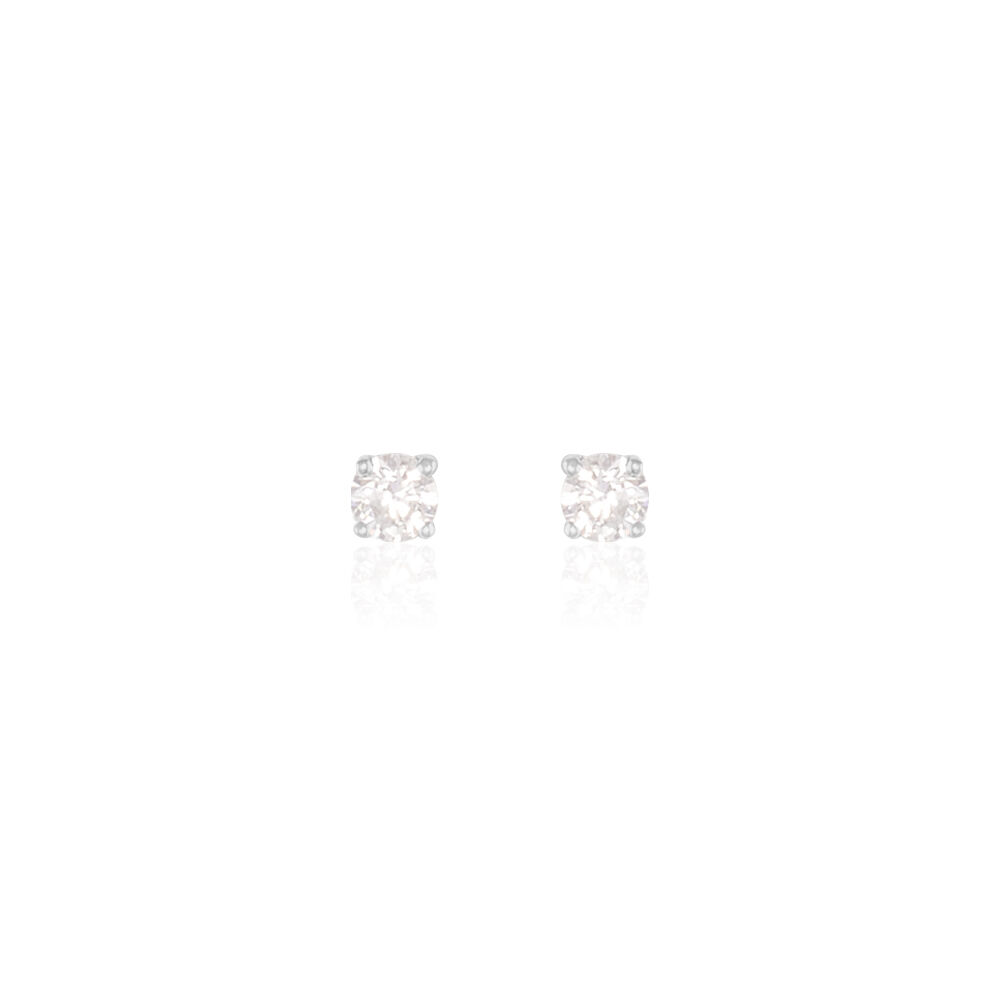 Boucles D'oreilles Puces Victoria Or Blanc Diamant - Puces Femme | Marc Orian