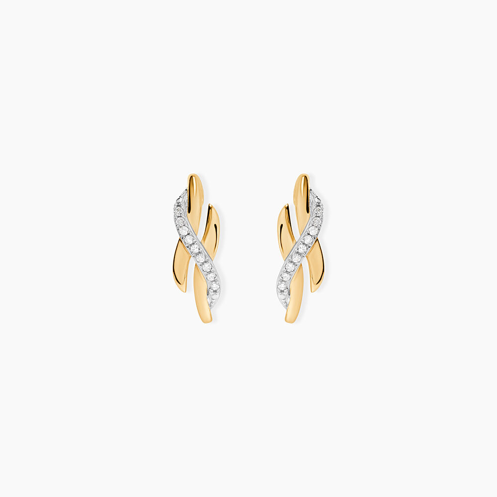 Boucles D'oreilles Puces Ester Or Jaune Diamant - Puces Femme | Marc Orian