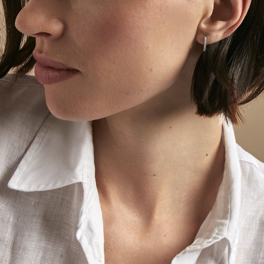 Créoles Elga Argent Blanc Oxyde De Zirconium - Créoles Femme | Marc Orian