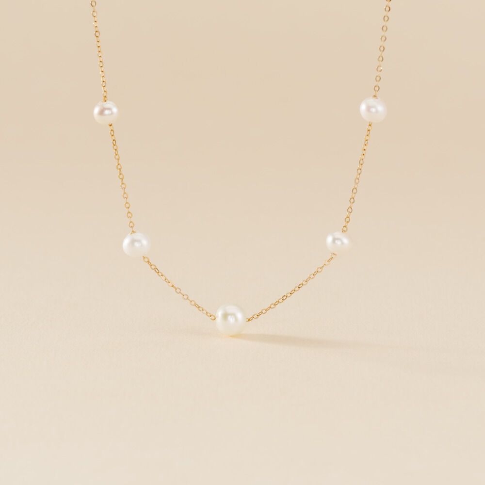 Collier Or Jaune Yolanda Perles De Culture - Colliers avec pierres Femme | Marc Orian