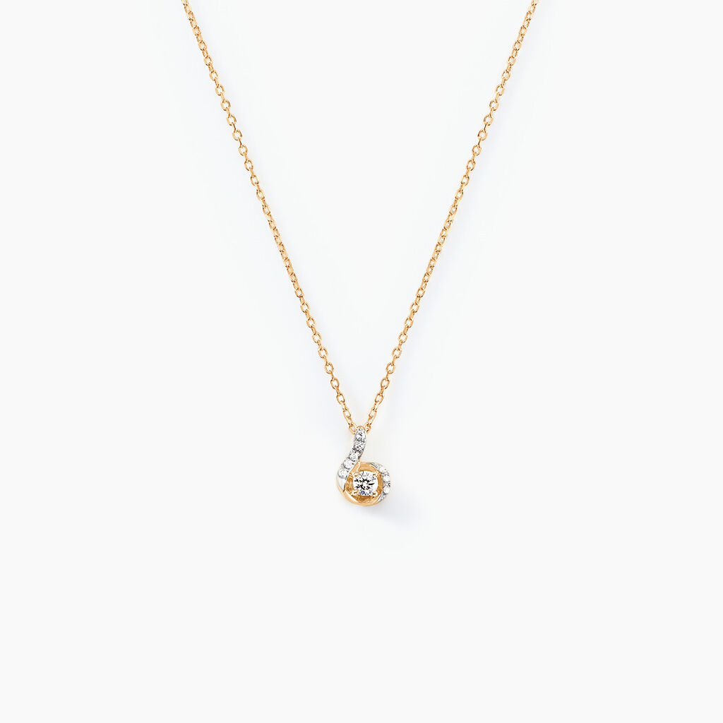 Collier Vrille Accompagnee Or Jaune Diamant - Colliers solitaires Femme | Marc Orian