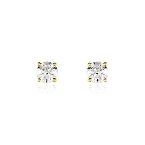 Boucles D'oreilles Puces Victoria Or Jaune Diamant - Puces Famille | Marc Orian