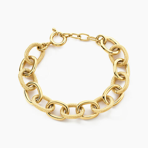Bracelet Aelia Maille Alternee Acier Jaune - Bracelets chaînes Femme | Marc Orian