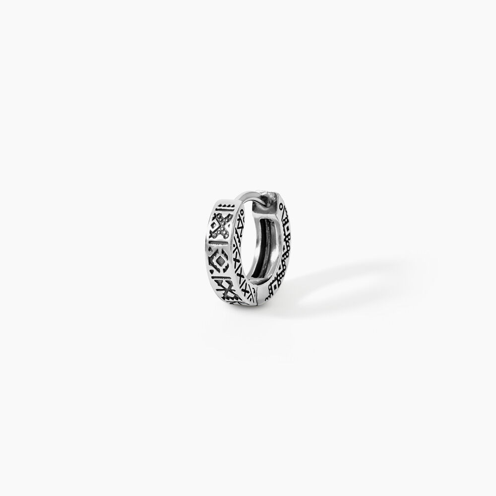 Cr&eacute;ole Unitaire Baptiste Argent Blanc - Piercings d'oreilles Homme | Marc Orian