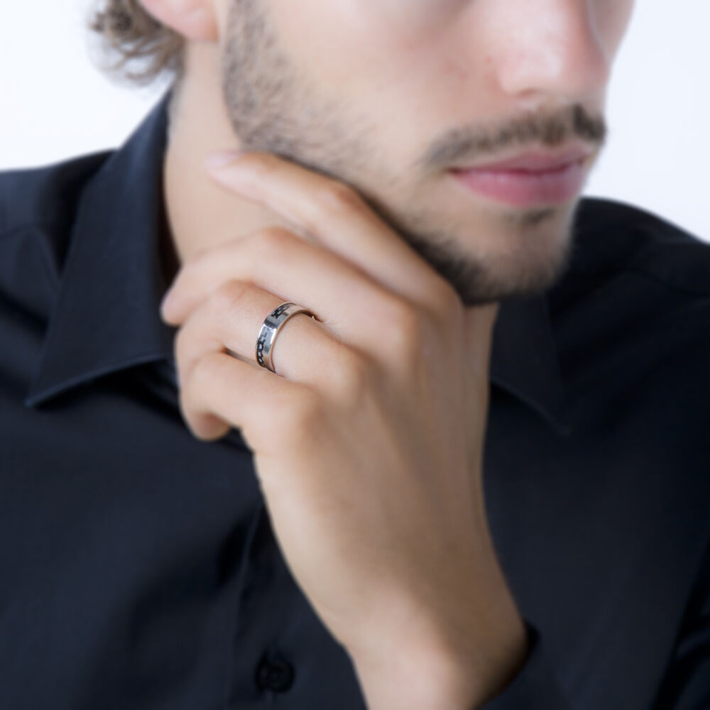 Bague Karly Acier Blanc -  Homme | Marc Orian