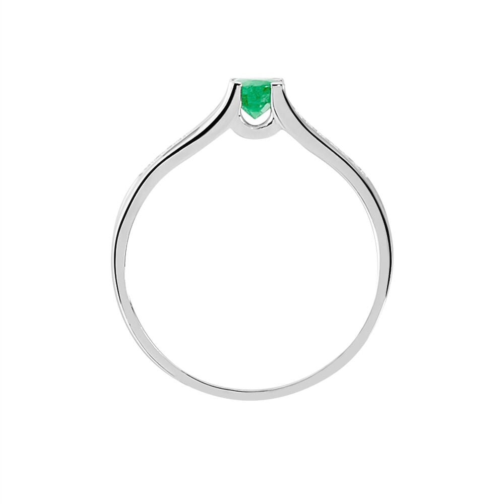 Bague Denise Or Blanc Emeraude Et Diamant - Bagues vintage Femme | Marc Orian