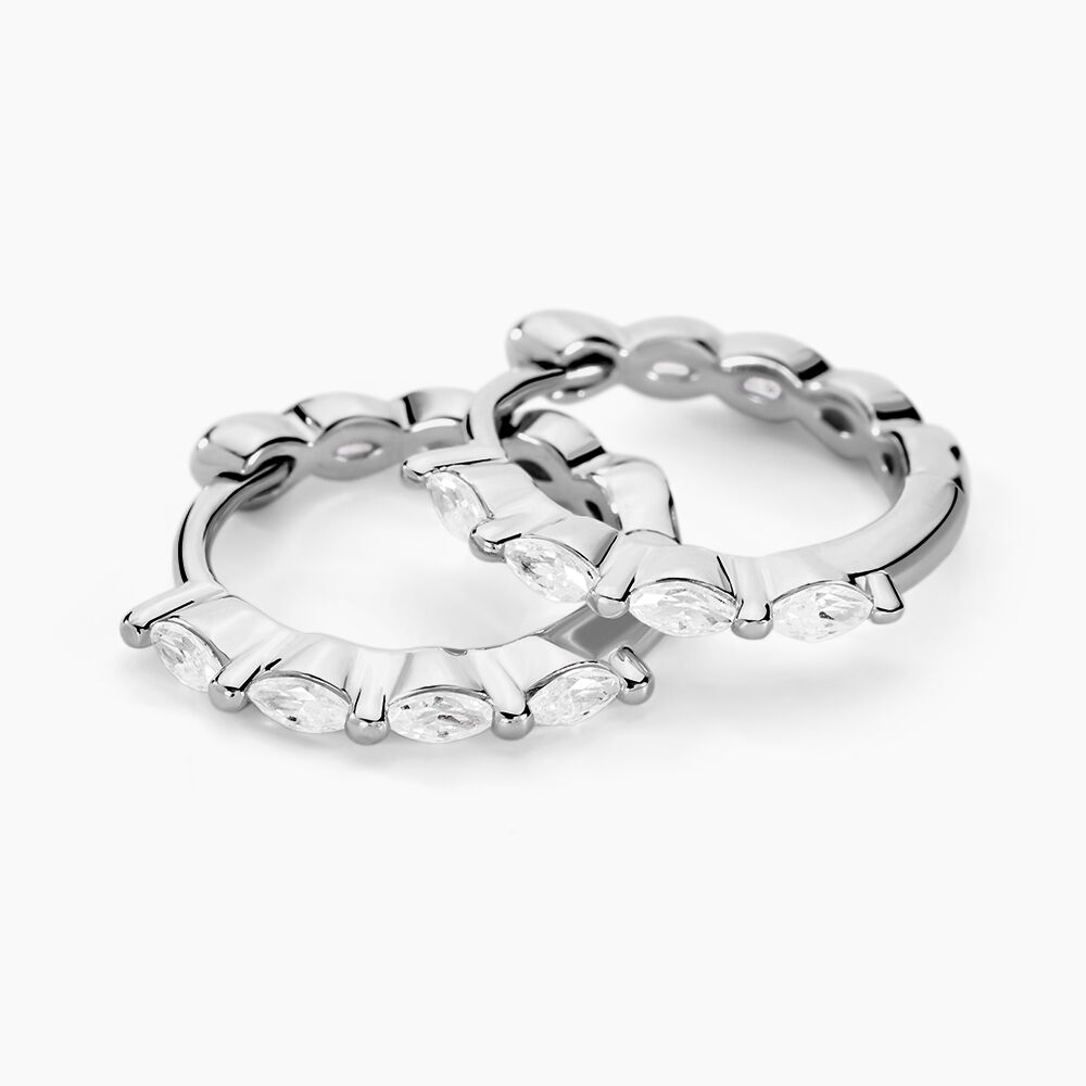 Créoles Servane Argent Blanc Oxyde De Zirconium - Créoles Femme | Marc Orian