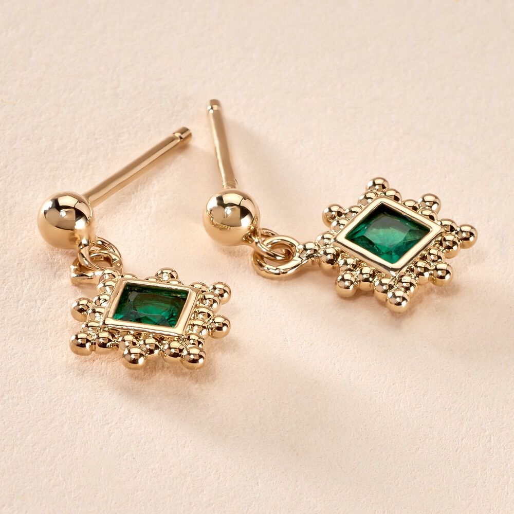 Boucles D'oreilles Pendantes Bobbie Plaqué Or Jaune Spinelle - Pendantes Femme | Marc Orian