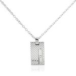 Collier Phebus Him Acier Blanc Diamant - Colliers avec pierres Homme | Marc Orian