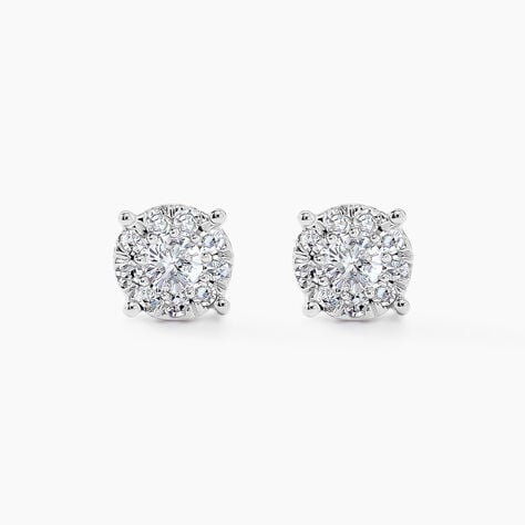 Boucles D'oreilles Puces Artemis Or Blanc Diamant - Boucles d'oreilles mariage Femme | Marc Orian