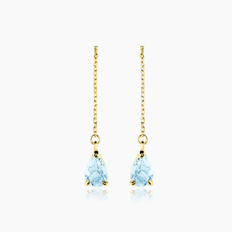 Boucles D'oreilles Pendantes Asteriane Or Jaune Topaze - Pendantes Femme | Marc Orian