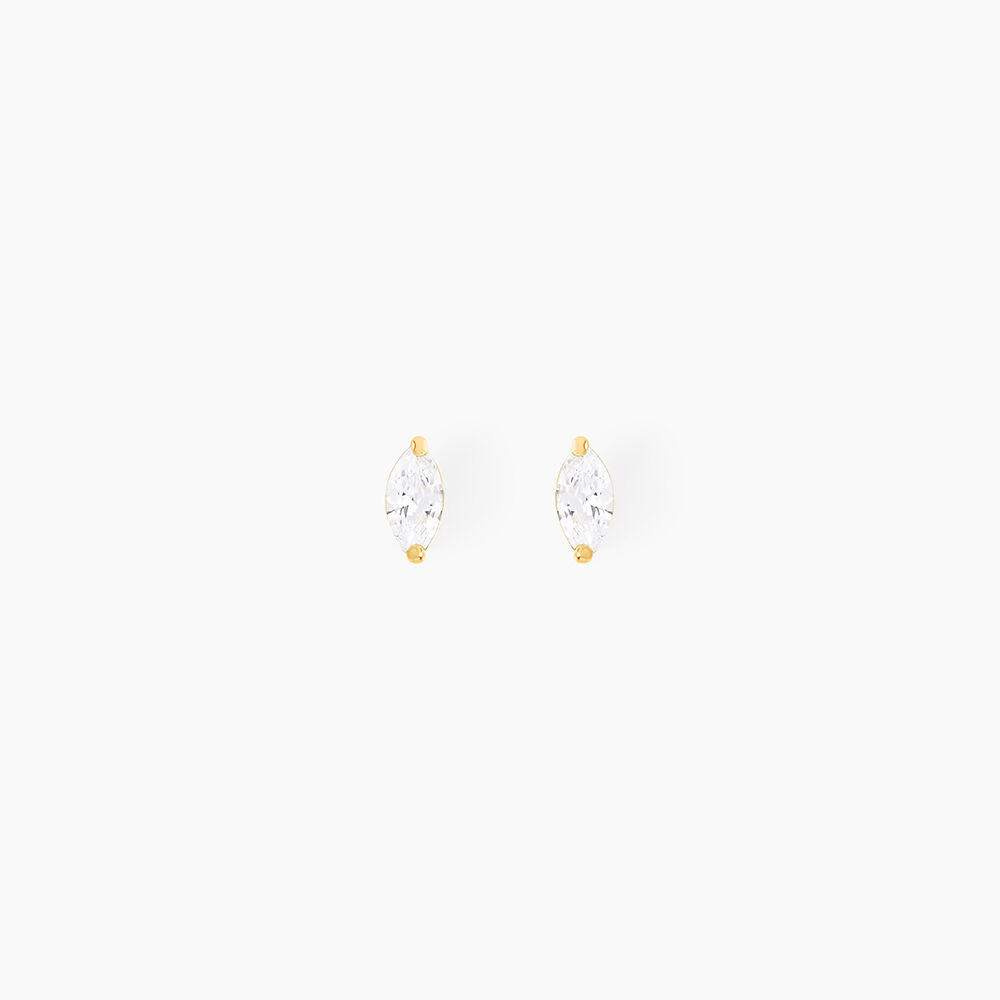Boucles D'oreilles Puces Muflier Or Jaune Oxyde - Puces Femme | Marc Orian