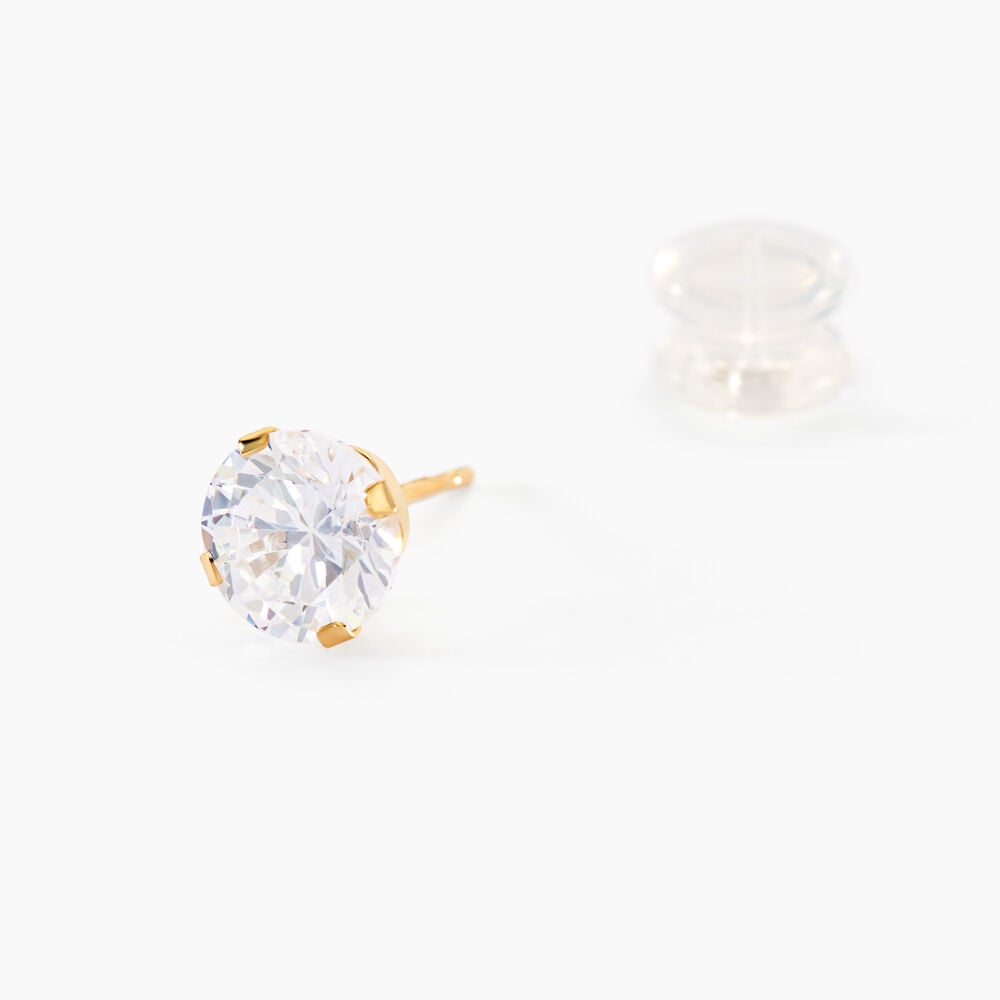 Boucles D'oreilles Puces Eddie Or Jaune Oxyde De Zirconium - Puces Femme | Marc Orian