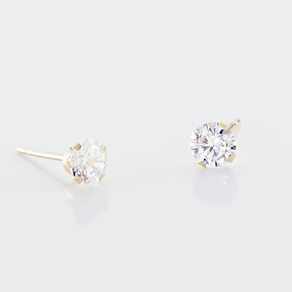Boucles D'oreilles Puces Eddie Or Jaune Oxyde De Zirconium - Puces Femme | Marc Orian