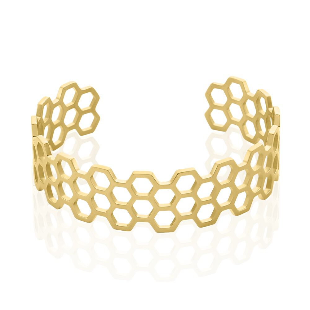 Bracelet Jonc Ouvert Acier Doré Buglose - Bracelets joncs Femme | Marc Orian