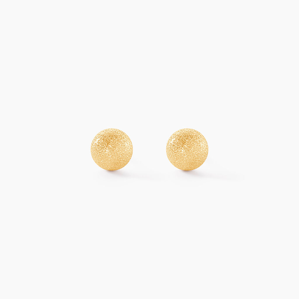 Boucles D'oreilles Puces Fidelia Boule Sablee Or Jaune - Puces Femme | Marc Orian