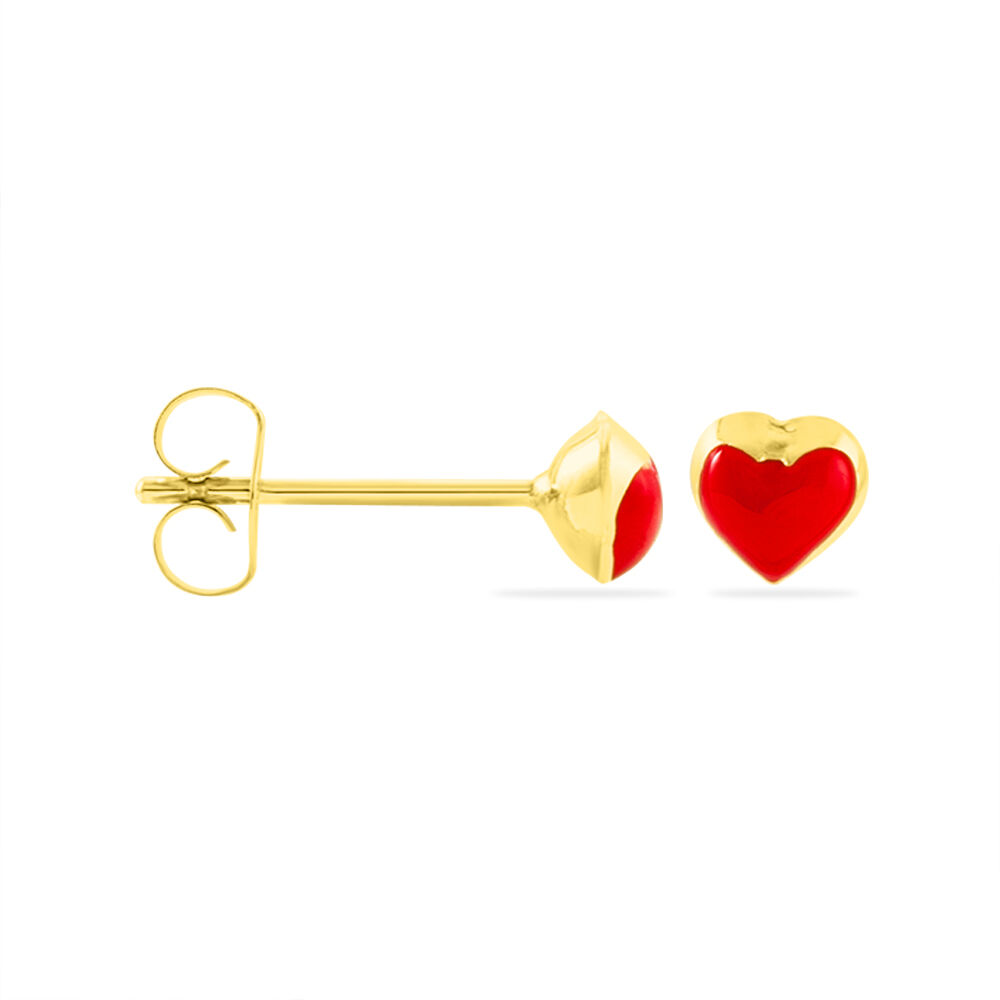 Boucles D'oreilles Puces Coralie Coeur Or Jaune - Puces Enfant | Marc Orian