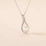 Collier Ghyslene Argent Blanc Perle De Culture Et Oxyde De Zirconium - Colliers avec pierres Femme | Marc Orian