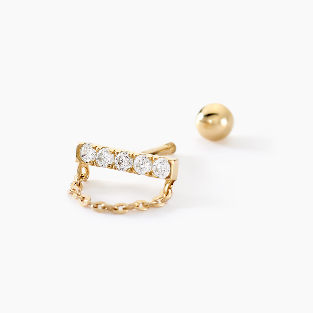 Piercing D'oreille Unitaire Dorika Or Jaune Oxyde De Zirconium - Piercings Femme | Marc Orian