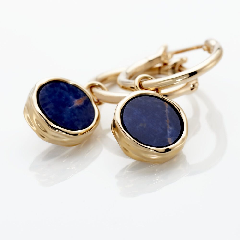 Créoles Plaqué Or Neassa Sodalite - Créoles Femme | Marc Orian