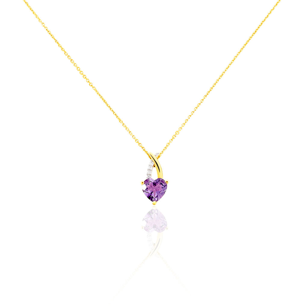 Collier Bertille Or Jaune Amethyste Et Oxyde De Zirconium - Colliers avec pierres Femme | Marc Orian
