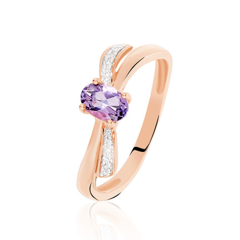 Bague Rania Or Rose Amethyste Et Diamant - Bagues Femme | Marc Orian