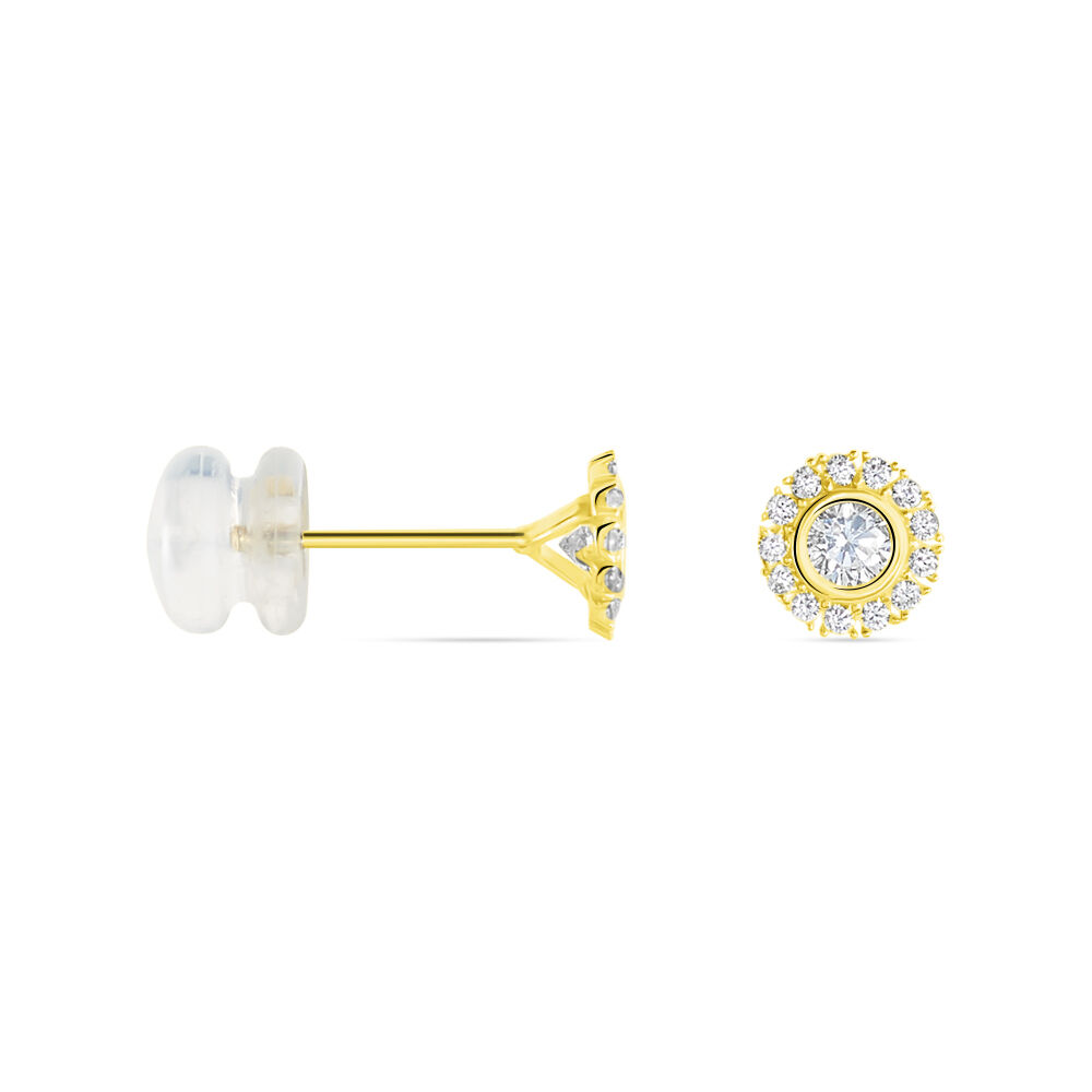 Boucles D'oreilles Or Jaune Vallie Oxydes - Puces Femme | Marc Orian