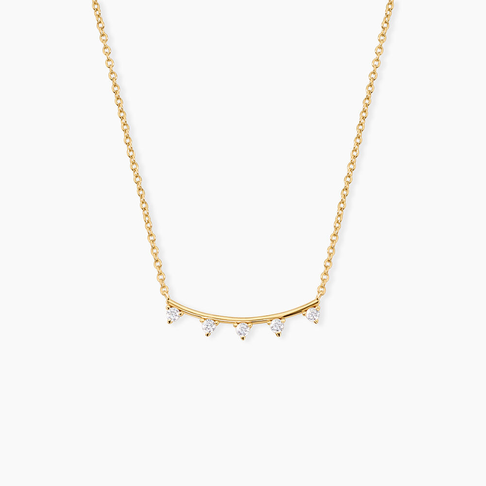 Collier Olympe Argent Dor&eacute; A L'Or 750/1000 Oxyde De Zirconium - Colliers avec pierres Femme | Marc Orian