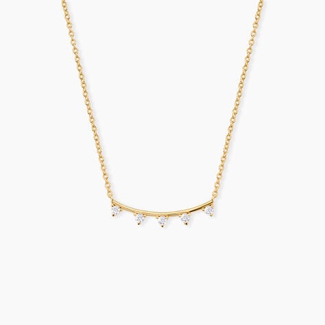 Collier Olympe Argent Dor&eacute; A L'Or 750/1000 Oxyde De Zirconium - Colliers avec pierres Femme | Marc Orian
