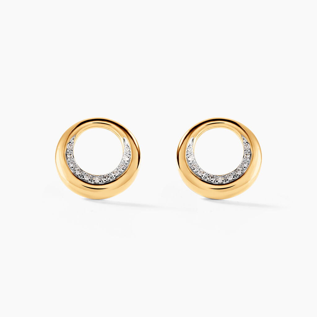 Boucles D'oreilles Puces Batoul Or Jaune Diamant - Puces Femme | Marc Orian