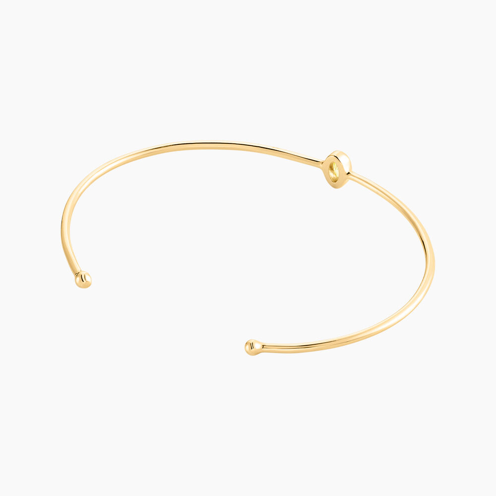 Bracelet Jonc Ottila Plaque Or Jaune Oxyde De Zirconium - Bracelets joncs Femme | Marc Orian