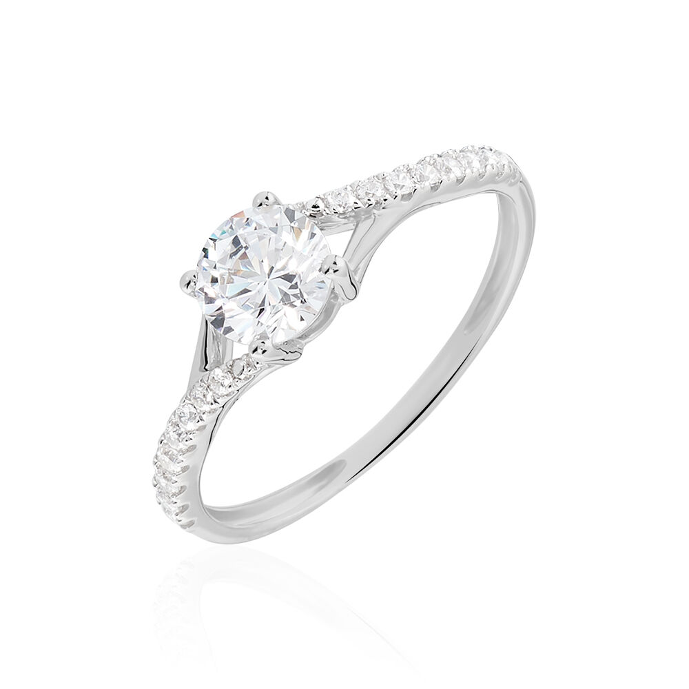 Bague or sales et zirconium