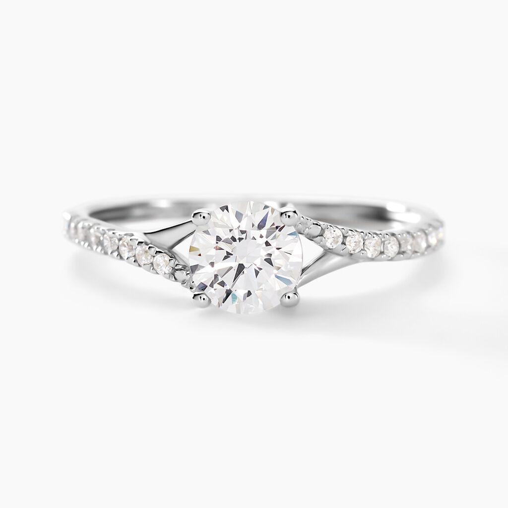 Bague Evita Or Blanc Oxyde De Zirconium - Bagues Solitaire Femme | Marc Orian